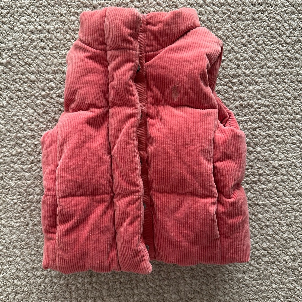 Ralph Lauren Pink Corduroy Vest 2T